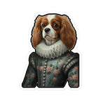 Cavalier King Charles Spaniel Renaissance Royal Portrait Sticker, Dog Portrait Vinyl Decal, Kiss-Cut Sticker, Dog Mom Gift Sticker