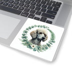 Poodle Watercolor Botanical Wreath Kiss-Cut Stickers | Premium Dog Prints | Tritan — view 7 of 12