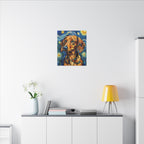 Dachshund Post-Impressionist Oil Painting Stretched Canvas Wall Art | Funny Dog Decor Gift | Pet Lover Home Art