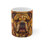 English Bulldog Low Poly Warm Jewel Ceramic Mug 11oz | Dog Lover Gift
