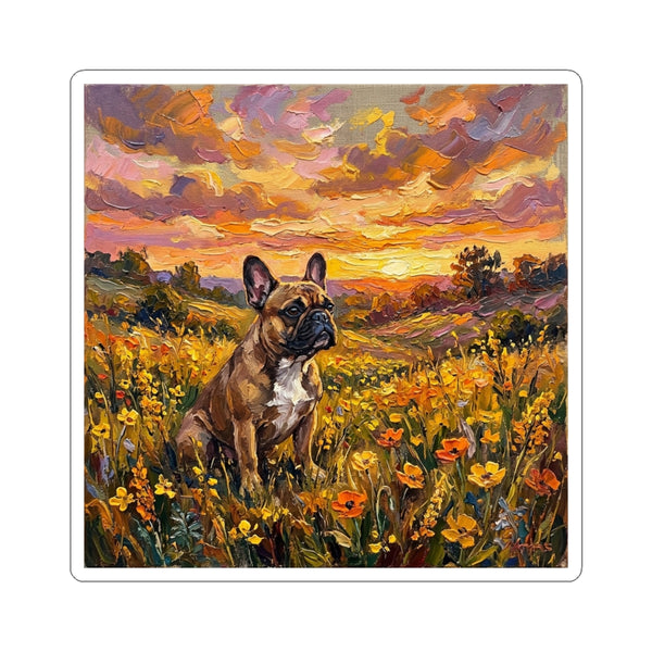 French Bulldog Acrylic Gallery Print Sunset Prairie Kiss-Cut Stickers | Premium Dog Prints | Tritan