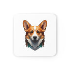Corgi Low Poly Cool Jewel Cork Back Coaster | Dog Lover Gift