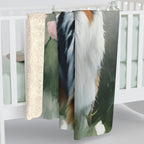 Australian Shepherd Watercolor Rain Garden Throw Blanket | Premium Dog Prints | Tritan — detail view