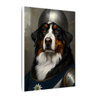 Bernese Mountain Dog Medieval Knight Portrait Canvas Wall Art, Regal Dog Painting, Bernese Mountain Dog Lover Gift, Stretched Canvas