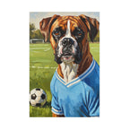 Boxer Dog Oil Painting Soccer Portrait Canvas Wall Art Decor Gift for Dog Lover
