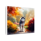 Siberian Husky Acrylic Painting Stretched Canvas Print | Dog Wall Art | Pet Lover Gift | Modern Home Decor for Dog Lovers