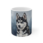 Acrylic-Style Siberian Husky - Slate Blue | Ceramic Mug 11oz