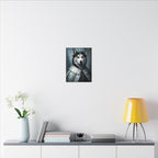 Siberian Husky Renaissance Royal Portrait Canvas Wall Art, Regal Dog Painting, Siberian Husky Lover Gift, Stretched Canvas