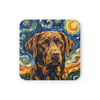 Labrador Retriever Post-Impressionist Oil Painting Coaster | Lab Dog Lover Gift | Pet Art Decor | Funny Dog Coasters