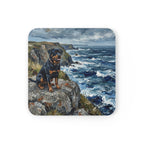 Rottweiler Acrylic Gallery Print Coastal Cliffside Drink Coaster | Premium Dog Prints | Tritan — secondary view