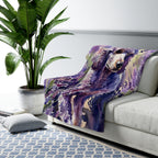 Poodle Watercolor Lavender Fields Throw Blanket | Premium Dog Art | Tritan