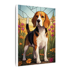 Beagle Stained Glass Canvas Wall Art, Dog Lover Gift, Pet Art Print, Stretched Canvas Decor