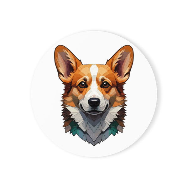 Corgi Low Poly Cool Jewel Cork Back Coaster | Dog Lover Gift