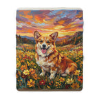 Corgi Acrylic Gallery Print Sunset Prairie Throw Blanket | Premium Dog Prints | Tritan — secondary view