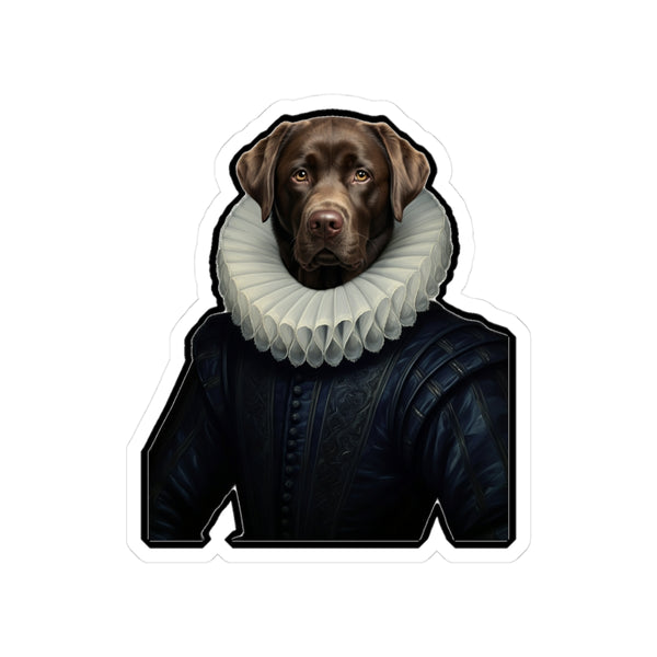 Labrador Retriever Renaissance Royal Portrait Sticker, Dog Portrait Vinyl Decal, Kiss-Cut Sticker, Labrador Retriever Lover Gift