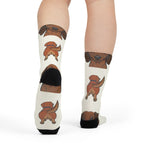 Dachshund Socks | Fun All Over Print Dog Socks | Doxie Mom Gift | Cute Crew Socks for Dog Lovers | Stocking Stuffer