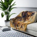 Dachshund Watercolor Meadow Golden Throw Blanket | Premium Dog Art | Tritan