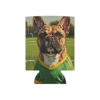 French Bulldog Oil Painting Soccer Portrait Can Cooler Gift, Frenchie Dog Lover Decor, Pet Portrait Drinkware