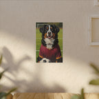 Bernese Mountain Dog Oil Painting Soccer Portrait Canvas Art | Berner Dog Gift | Pet Loss Memorial Wall Art Decor