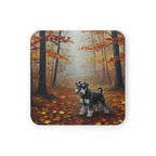 Acrylic Miniature Schnauzer - Autumn Woods | Cork Back Coaster