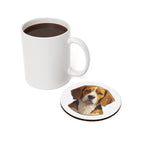 Beagle Low Poly Monochrome Gold Cork Back Coaster | Dog Lover Gift