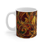 English Bulldog Stained Glass Warm Jewel Ceramic Mug 11oz | Dog Lover Gift