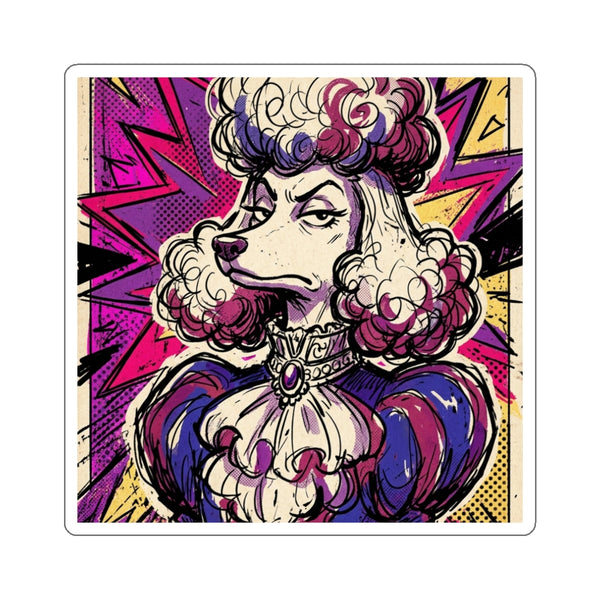 The Aristocrat Standard Poodle Die-Cut Sticker | Comic Dog Art Gift