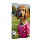 Poodle Oil Painting Soccer Portrait Wall Art, Poodle Mom Gift, Dog Lover Decor, Stretched Canvas Print