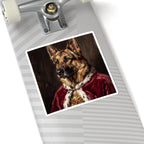 German Shepherd Kings & Queens Royal Portrait Sticker, Dog Portrait Vinyl Decal, Kiss-Cut Sticker, German Shepherd Lover Gift