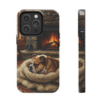 Acrylic English Bulldog - Winter Hearth | Tough Phone Case