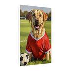 Labrador Retriever Oil Painting Soccer Portrait Canvas, Lab Dog Wall Art Decor, Sports Fan Gift for Home, Pet Art