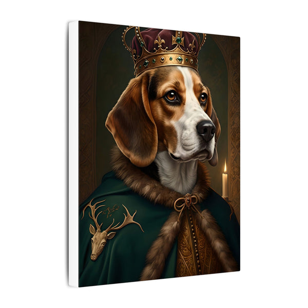 Beagle Kings & Queens Royal Portrait Canvas Wall Art, Regal Dog Painting, Beagle Lover Gift, Stretched Canvas