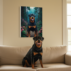 Rottweiler Stained Glass Canvas Wall Art | Dog Lover Gift | Rottie Decor | Pet Art Print