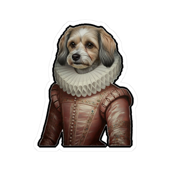 Havanese Renaissance Royal Portrait Sticker, Dog Portrait Vinyl Decal, Kiss-Cut Sticker, Havanese Lover Gift
