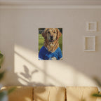 Golden Retriever Oil Painting Soccer Portrait Canvas Wall Art - Dog Lover Gift, Pet Decor for Home, Premium Stretched Canvas Print