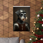 Miniature Schnauzer Medieval Knight Portrait Matte Poster, Regal Dog Art Print, Miniature Schnauzer Lover Gift, Wall Art