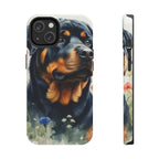 Rottweiler Watercolor Wildflower Field Phone Case | Premium Dog Prints | Tritan — primary view