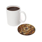 Corgi Stained Glass Warm Jewel Cork Back Coaster | Dog Lover Gift