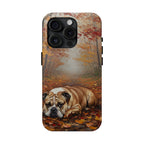 Acrylic English Bulldog - Autumn Woods | Tough Phone Case