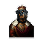 Rottweiler Kings & Queens Royal Portrait Sticker, Dog Portrait Vinyl Decal, Kiss-Cut Sticker, Rottweiler Lover Gift