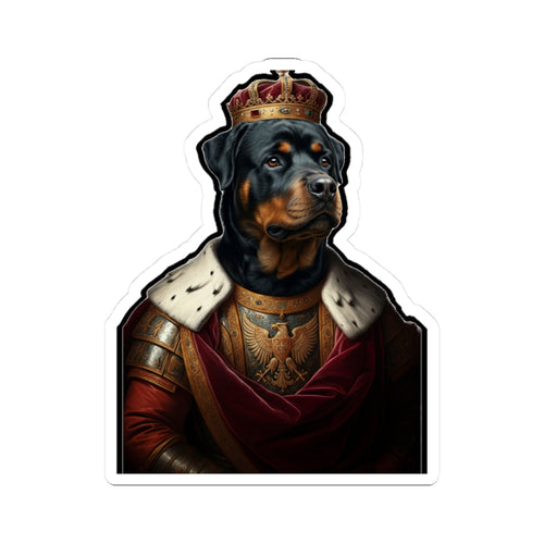 Rottweiler Kings & Queens Royal Portrait Sticker, Dog Portrait Vinyl Decal, Kiss-Cut Sticker, Rottweiler Lover Gift