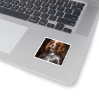 Cavalier King Charles Spaniel Medieval Knight Portrait Sticker, Dog Portrait Vinyl Decal, Kiss-Cut Sticker, Dog Mom Gift Sticker