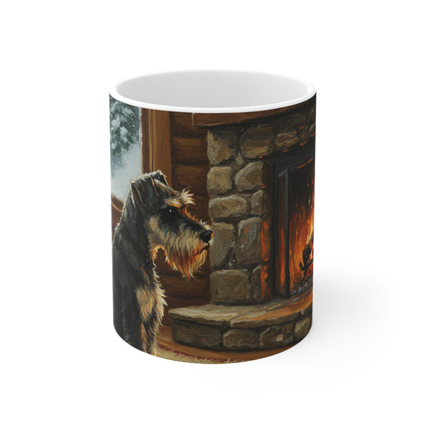 Acrylic Miniature Schnauzer - Winter Hearth | Ceramic Mug 11oz