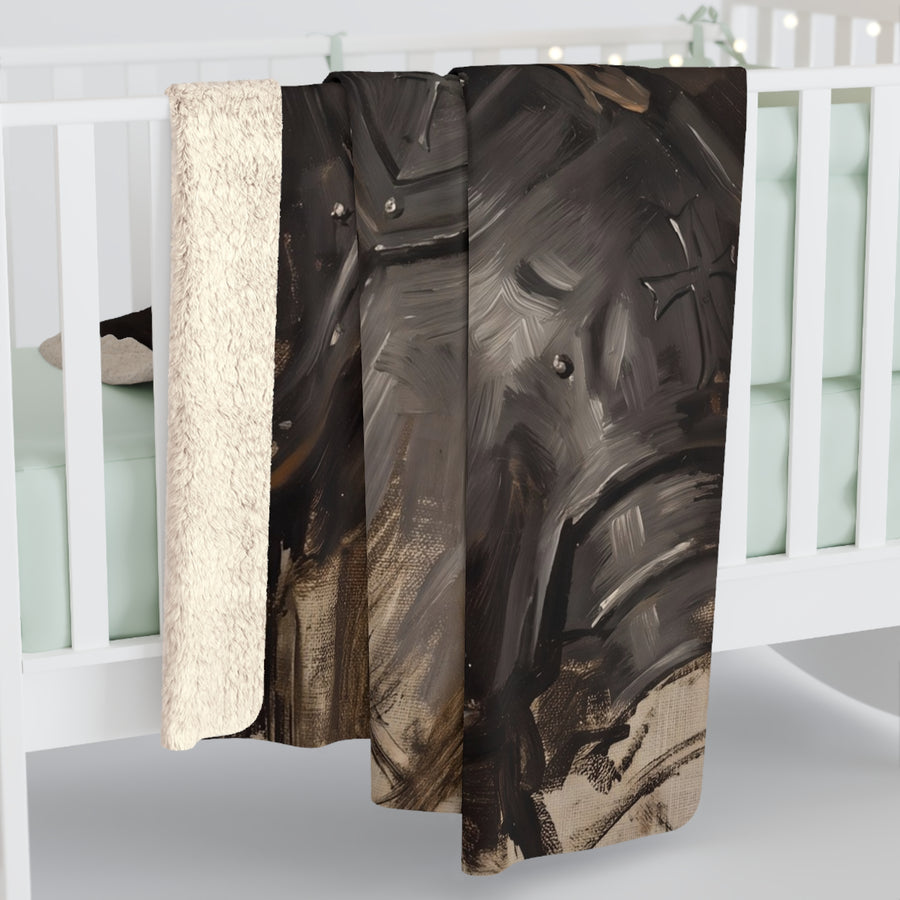Poodle Medieval Knight Portrait Regal Throw Blanket | Premium Dog Art | Tritan