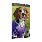 Beagle Soccer Portrait Oil Painting Canvas Print, Dog Wall Art Decor, Pet Lover Gift