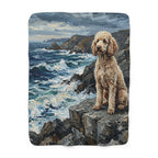 Acrylic Gallery Print Poodle - Coastal Cliffside | Sherpa Fleece Blanket — primary view