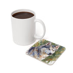 Siberian Husky Watercolor Garden Peek Drink Coaster | Premium Dog Art | Tritan