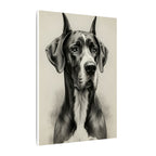 Great Dane Charcoal Portrait Canvas Wall Art | Majestic Dog Print | Large Breed Pet Memorial Gift | Dog Lover Home Decor | Stretched Canvas