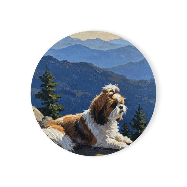 Acrylic Shih Tzu - Mountain Overlook | Cork Back Coaster