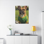 French Bulldog Oil Painting Soccer Portrait Canvas Wall Art Decor Gift for Dog Lovers